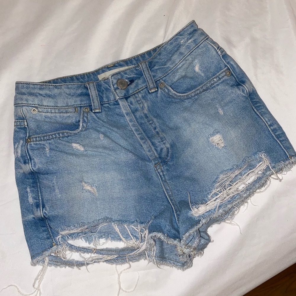 Top shop ripped jean shorts